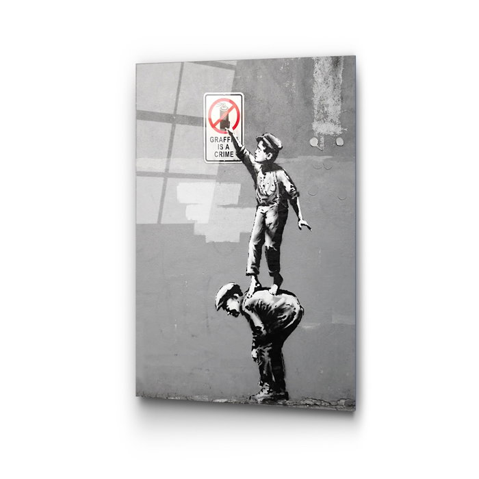 Wallity Cuadro Decorativo de Vidrio Templado Banksy 45 x 65 cm Wallity Cuadro Decorativo de Vidrio Templado Banksy 45 x 65 cm